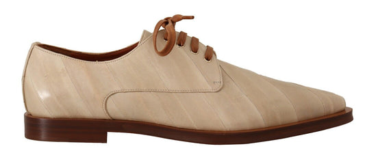 Elegante beige lederen formele flats