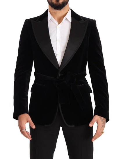 Blazer elegante de terciopelo con un solo botonadura