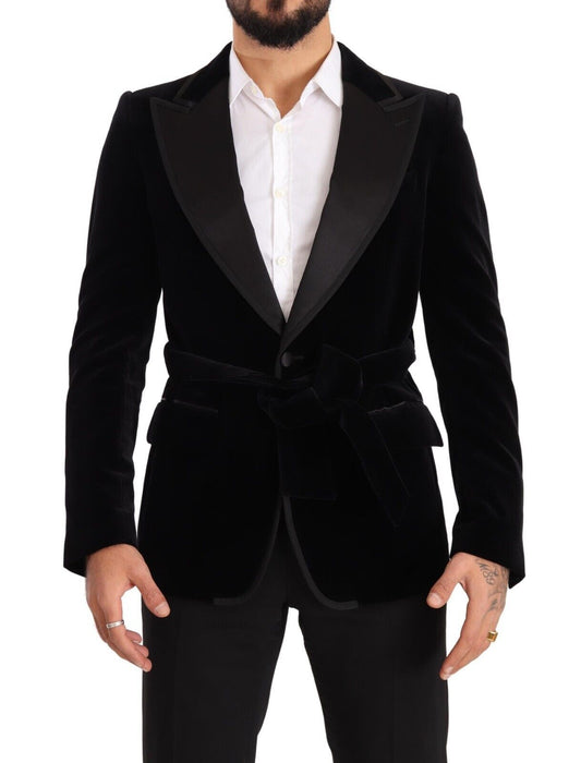 Blazer elegante de terciopelo con un solo botonadura