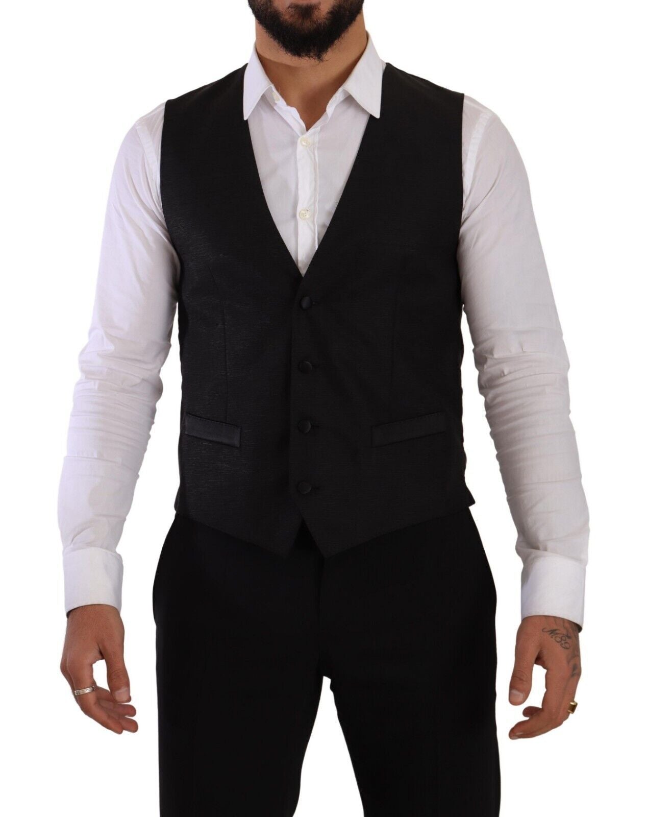 Conjunto de traje negro de corte slim Sicilia