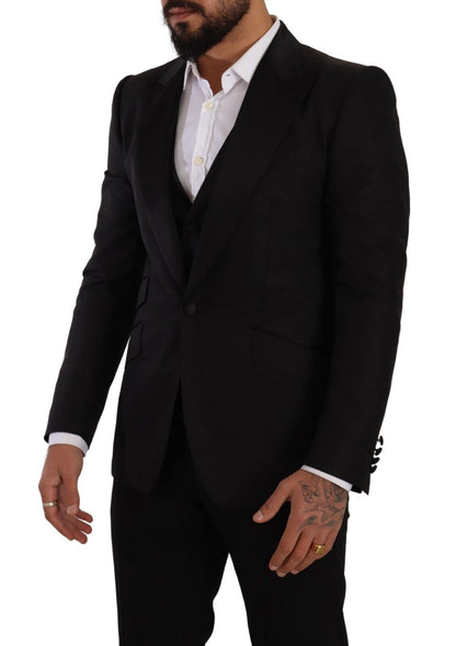 Conjunto de traje negro de corte slim Sicilia