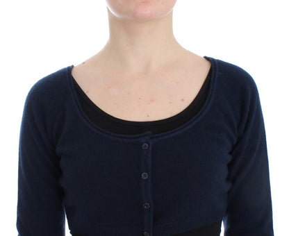 Chic Cashmere-Blend Cropped Sweater in Blue