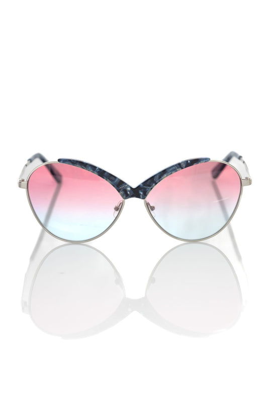 Blue Metallic Fiber Women Sunglass