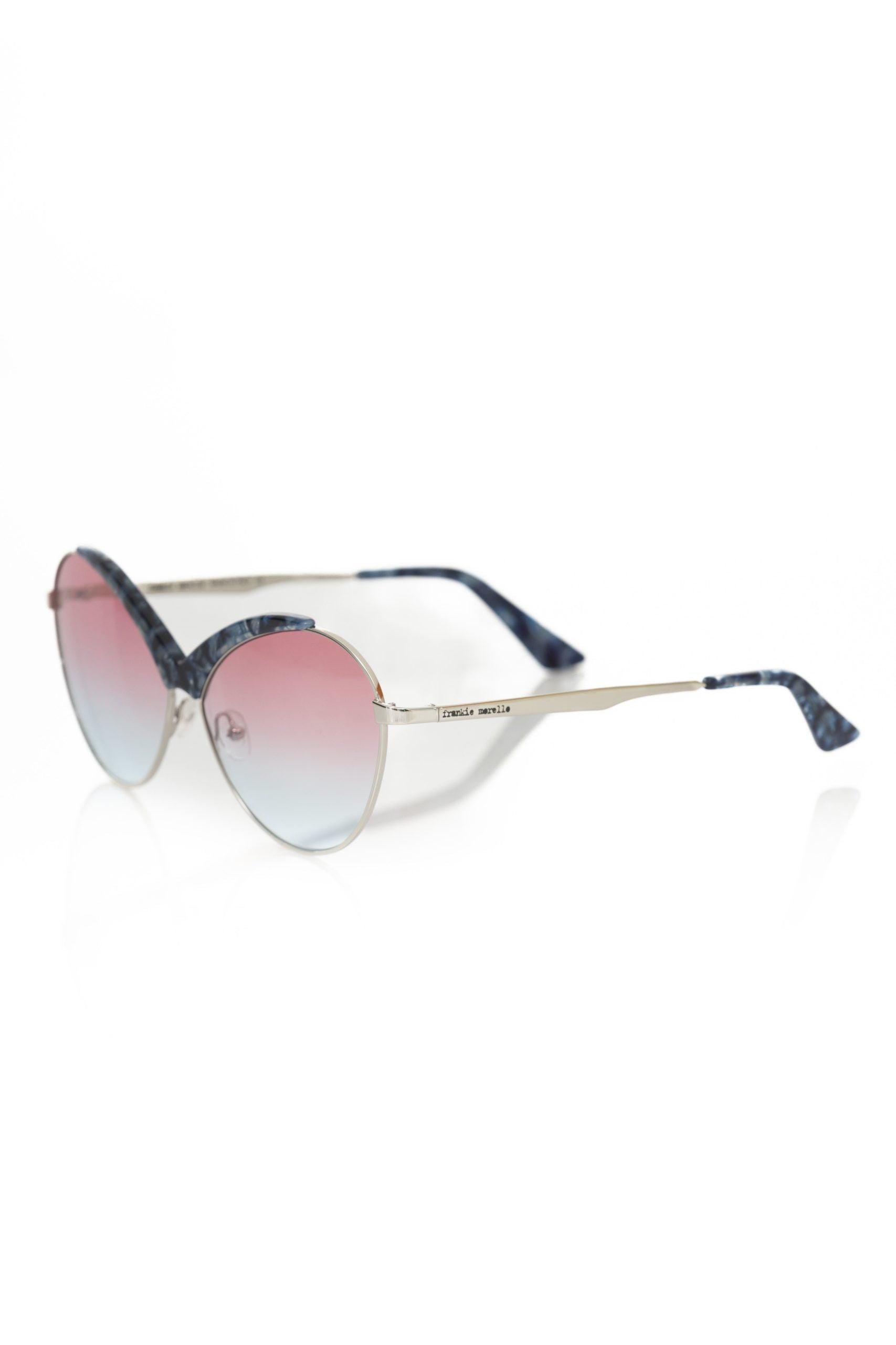 Blue Metallic Fiber Women Sunglass