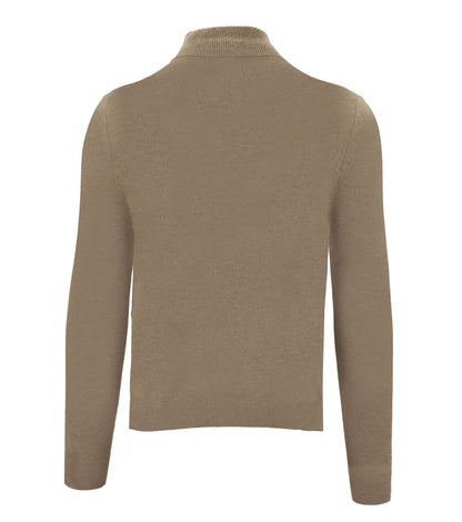 Beige High Neck Cashmere Sweater