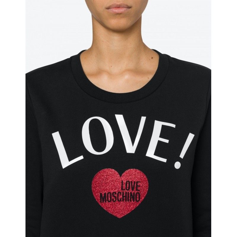 Chic Glitter Heart Cotton Sweatshirt