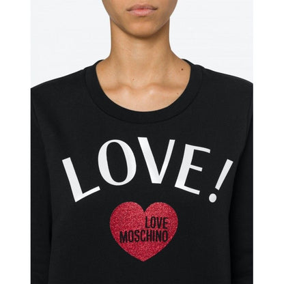 Chic Glitter Heart Cotton Sweatshirt