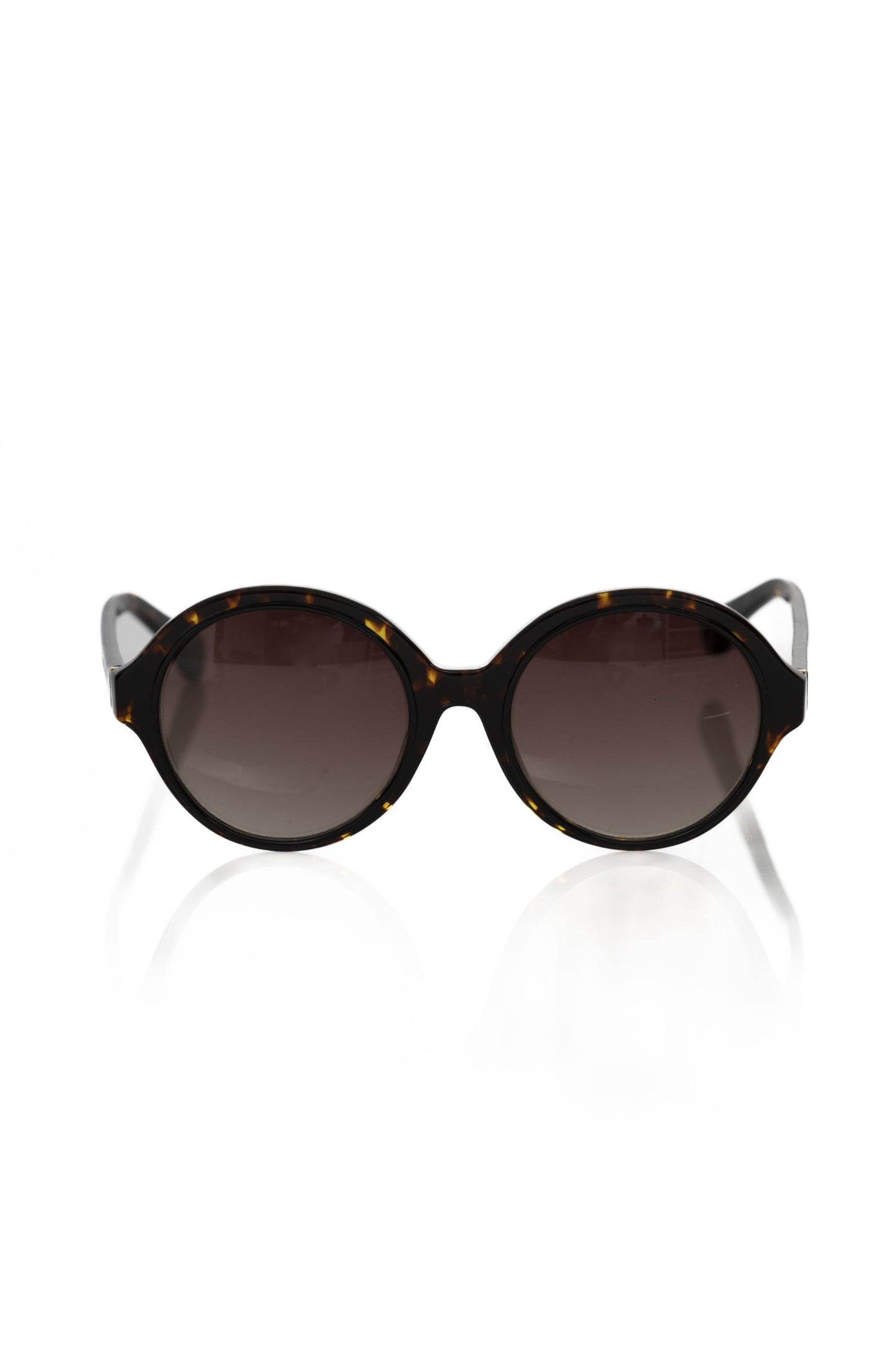 Chic Black Turtle Pattern Round Sunglasses