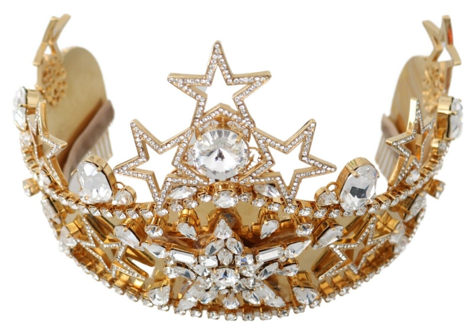 Tiara de oro con diadema de cristal real