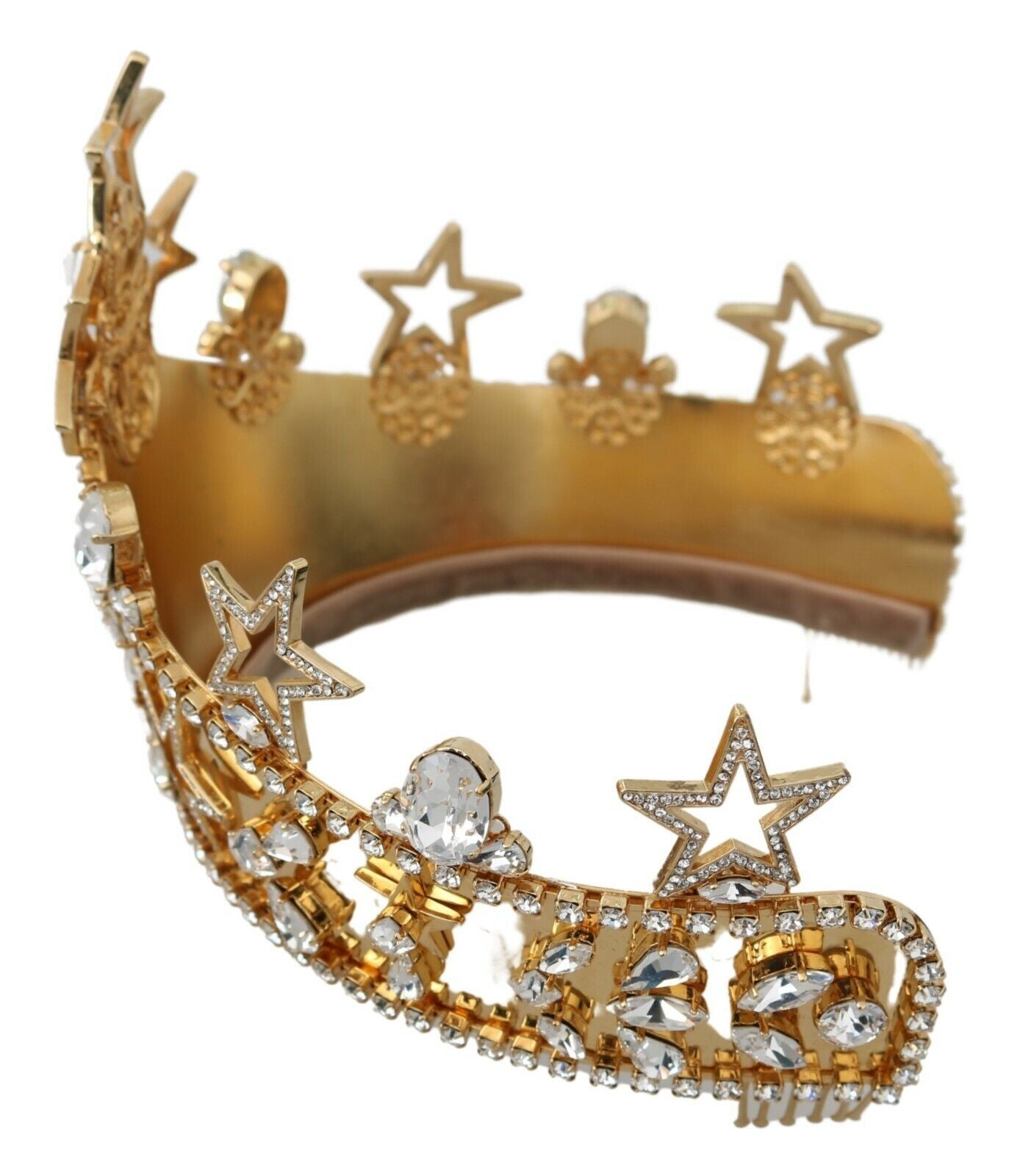 Tiara de oro con diadema de cristal real