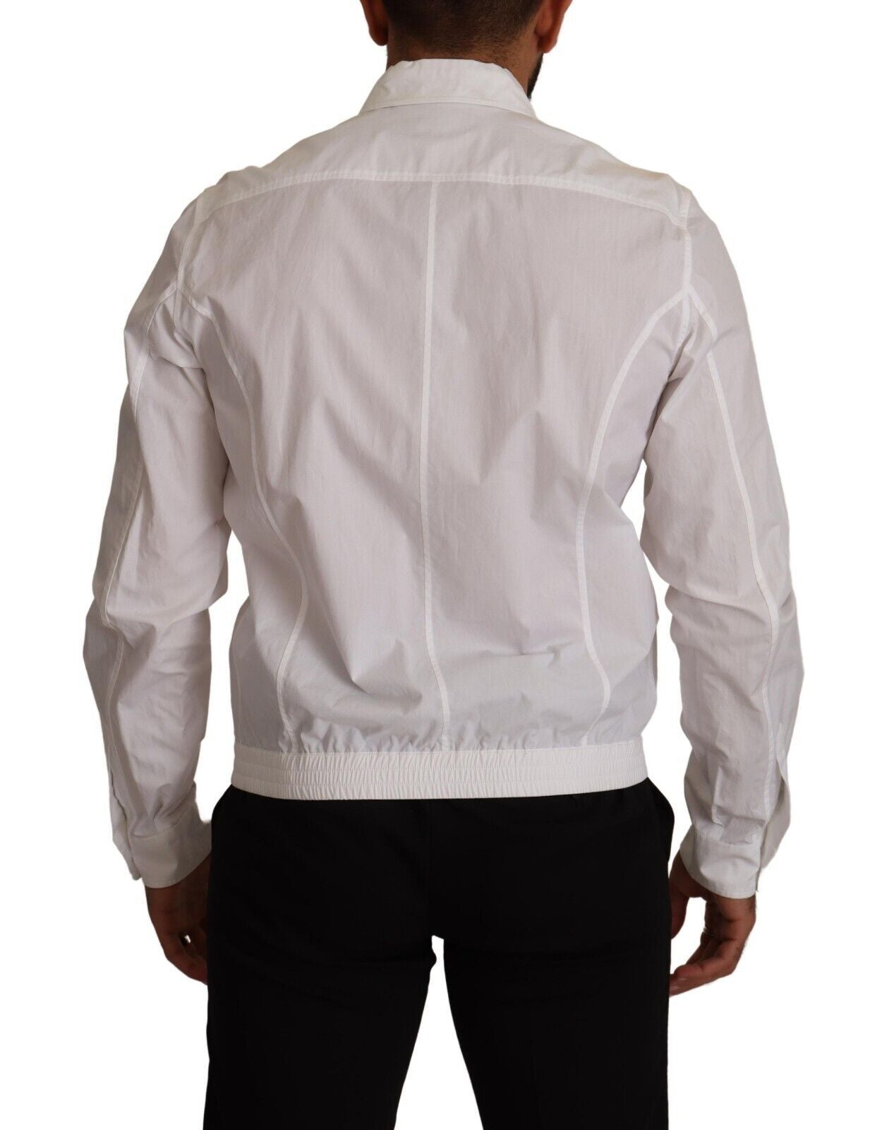 Elegante camisa italiana de algodón blanca