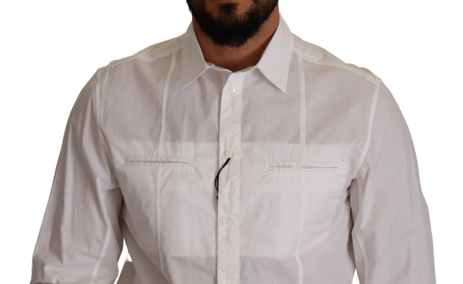 Elegante camisa italiana de algodón blanca