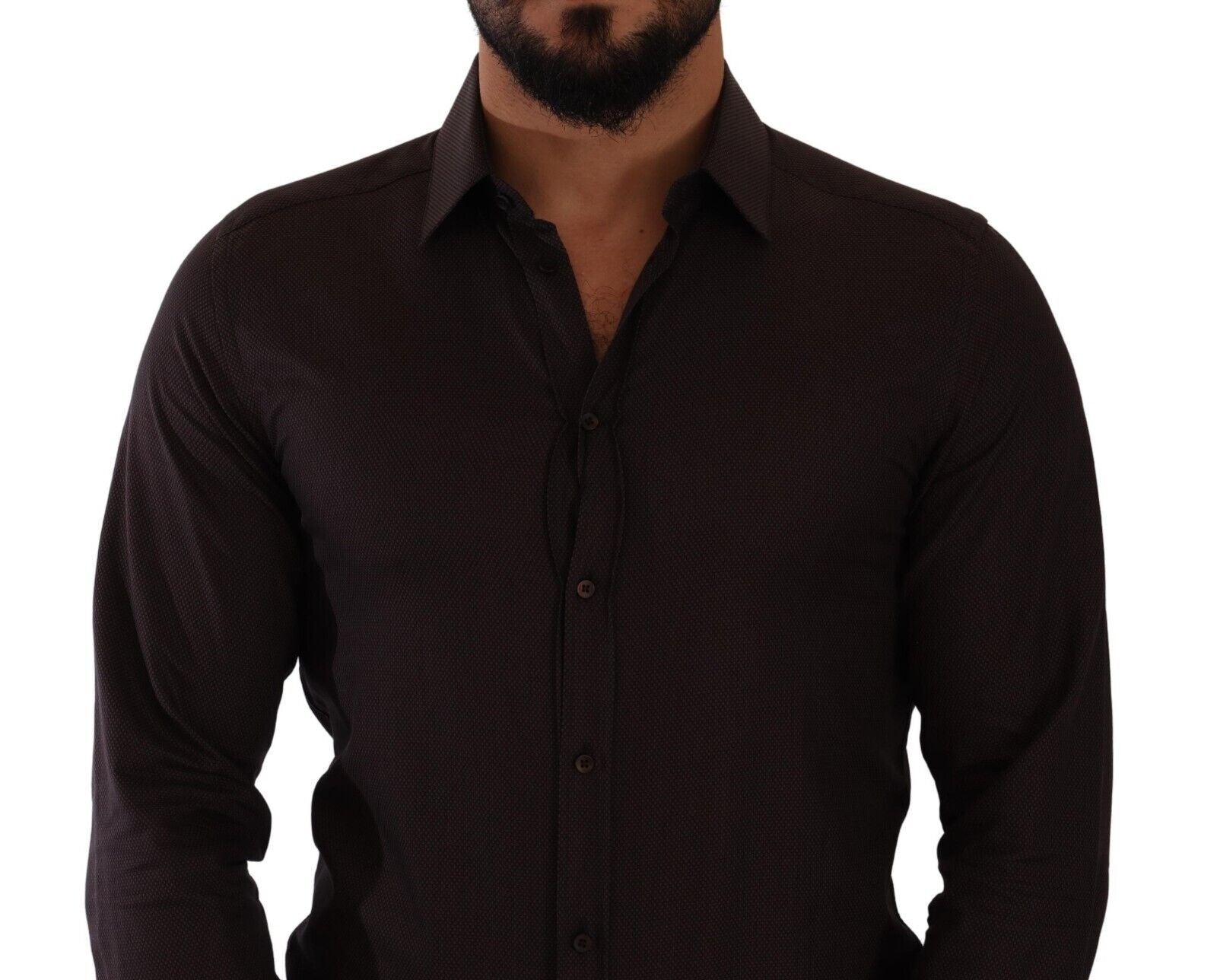 Camisa de vestir elegante en color burdeos de corte slim