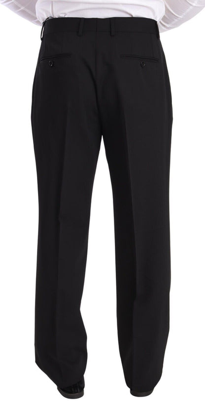 Pantalón elegante de esmoquin de lana negro