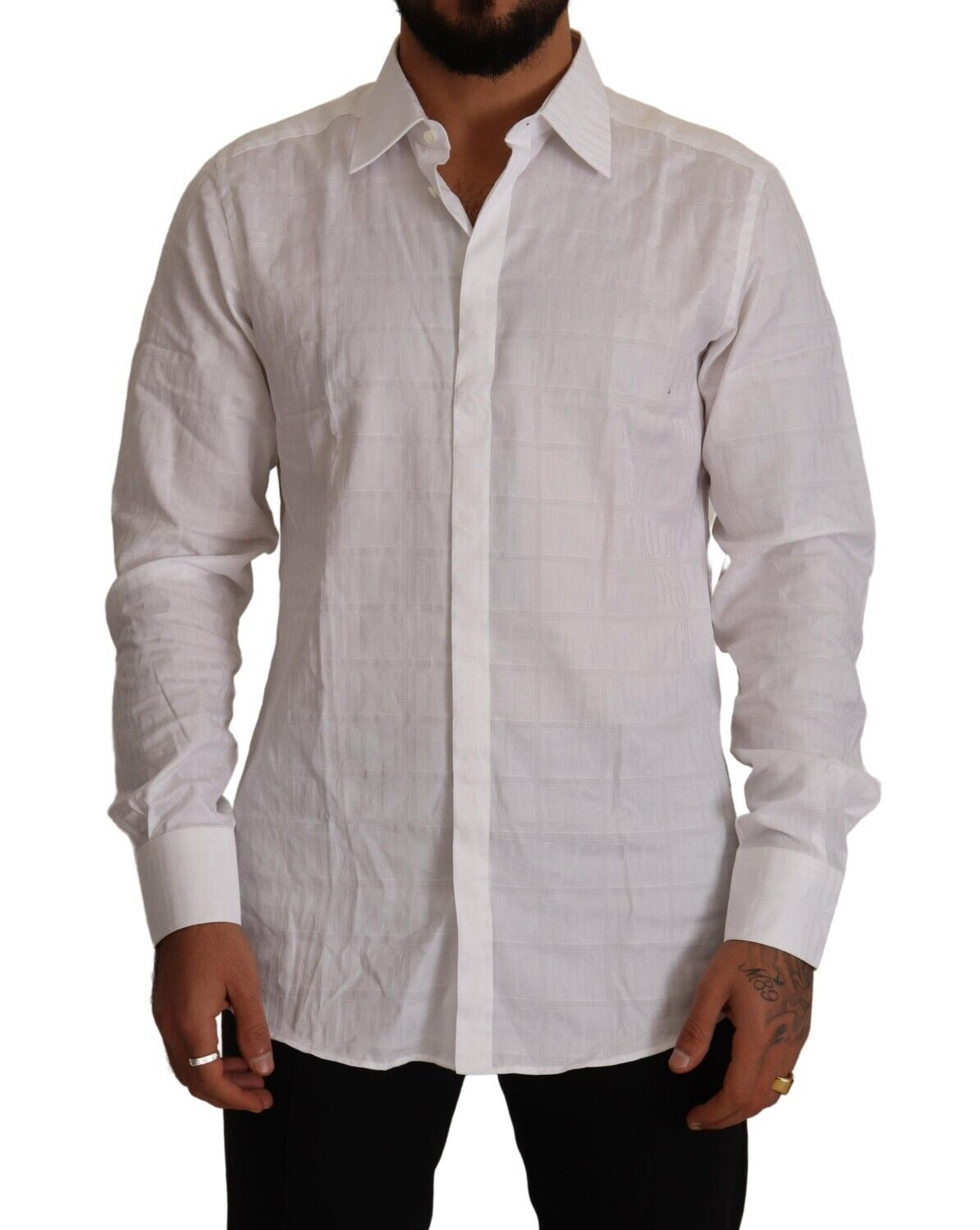 Camisa de vestir elegante de algodón blanca - Corte slim