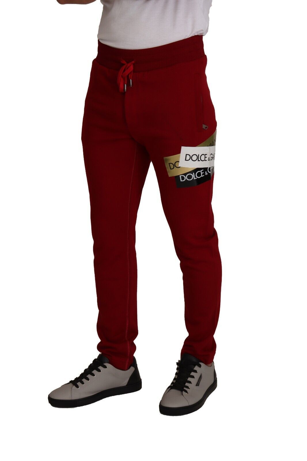 Elegante rode joggingbroek met trekkoordsluiting