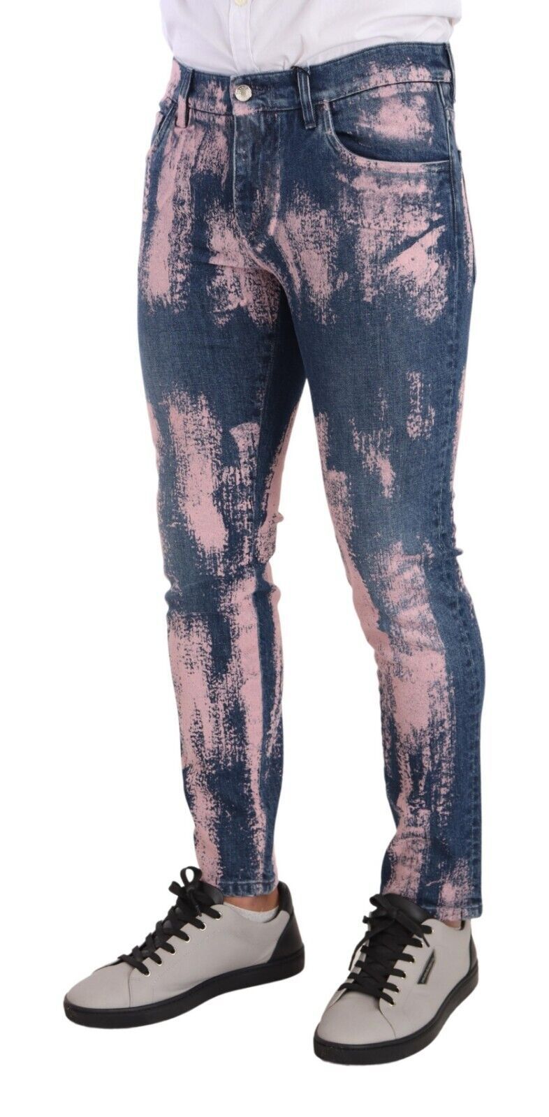 Elegante skinny slim-fit denim jeans in tie-dye