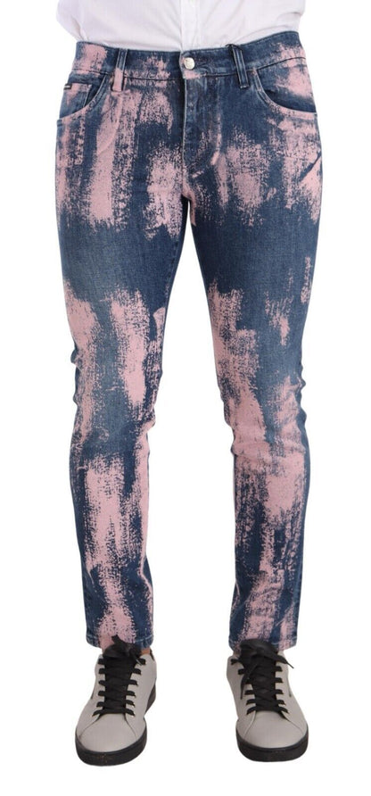 Elegante skinny slim-fit denim jeans in tie-dye