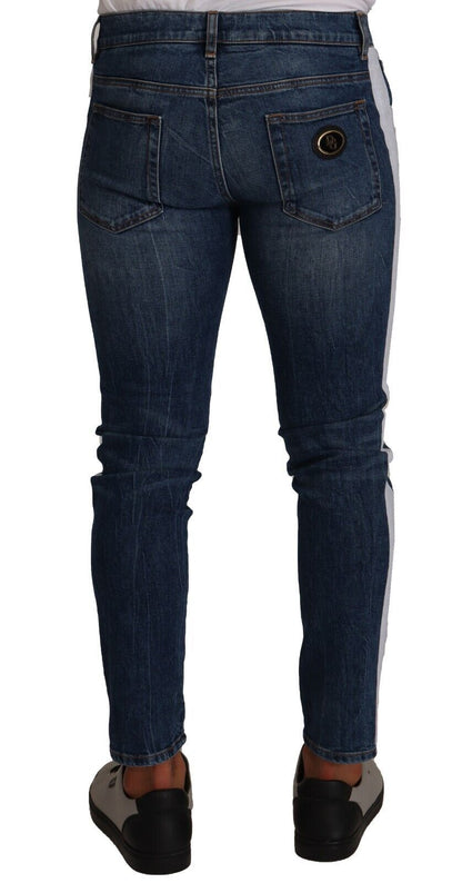 Slim-fit blauw gewassen denimjeans