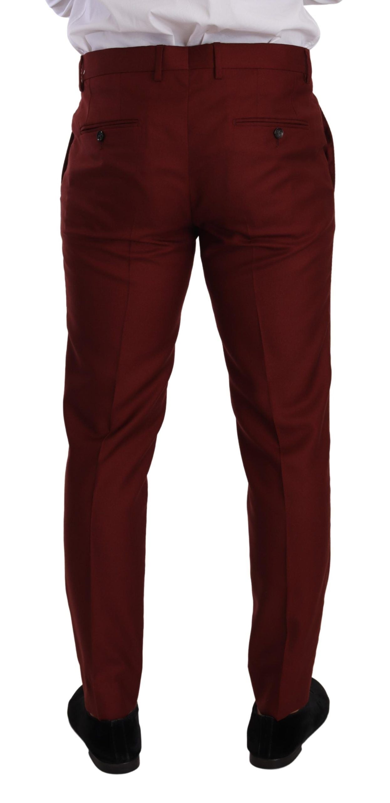 Pantalón de vestir elegante de cachemir y seda rojo