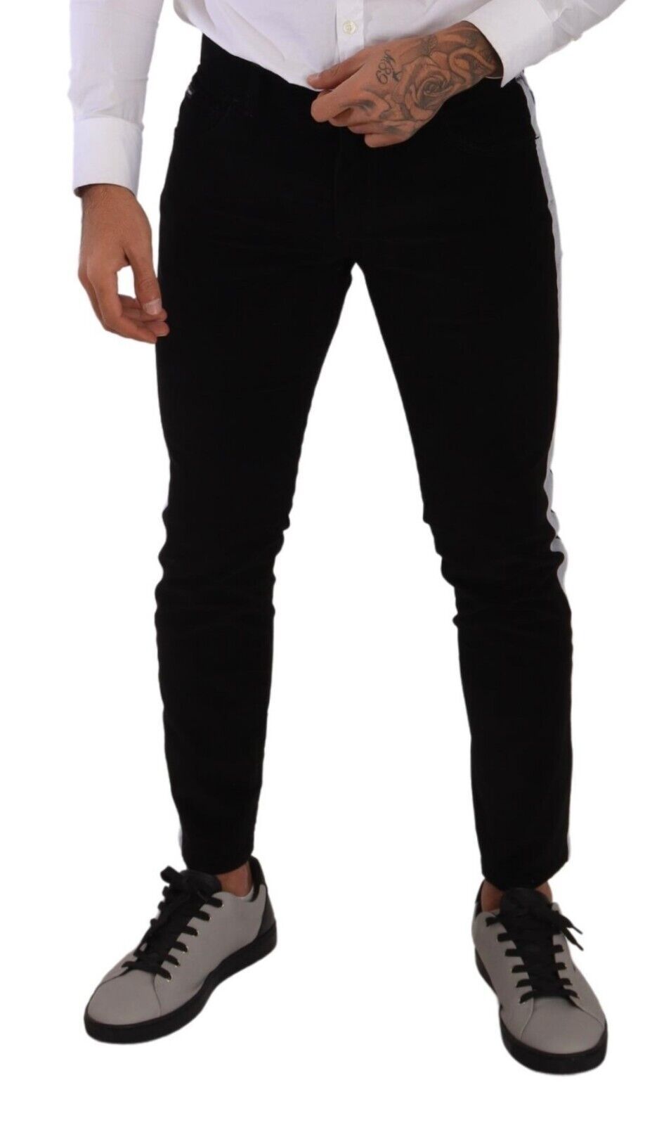 Elegante, slim-fit katoenen zwarte jeans