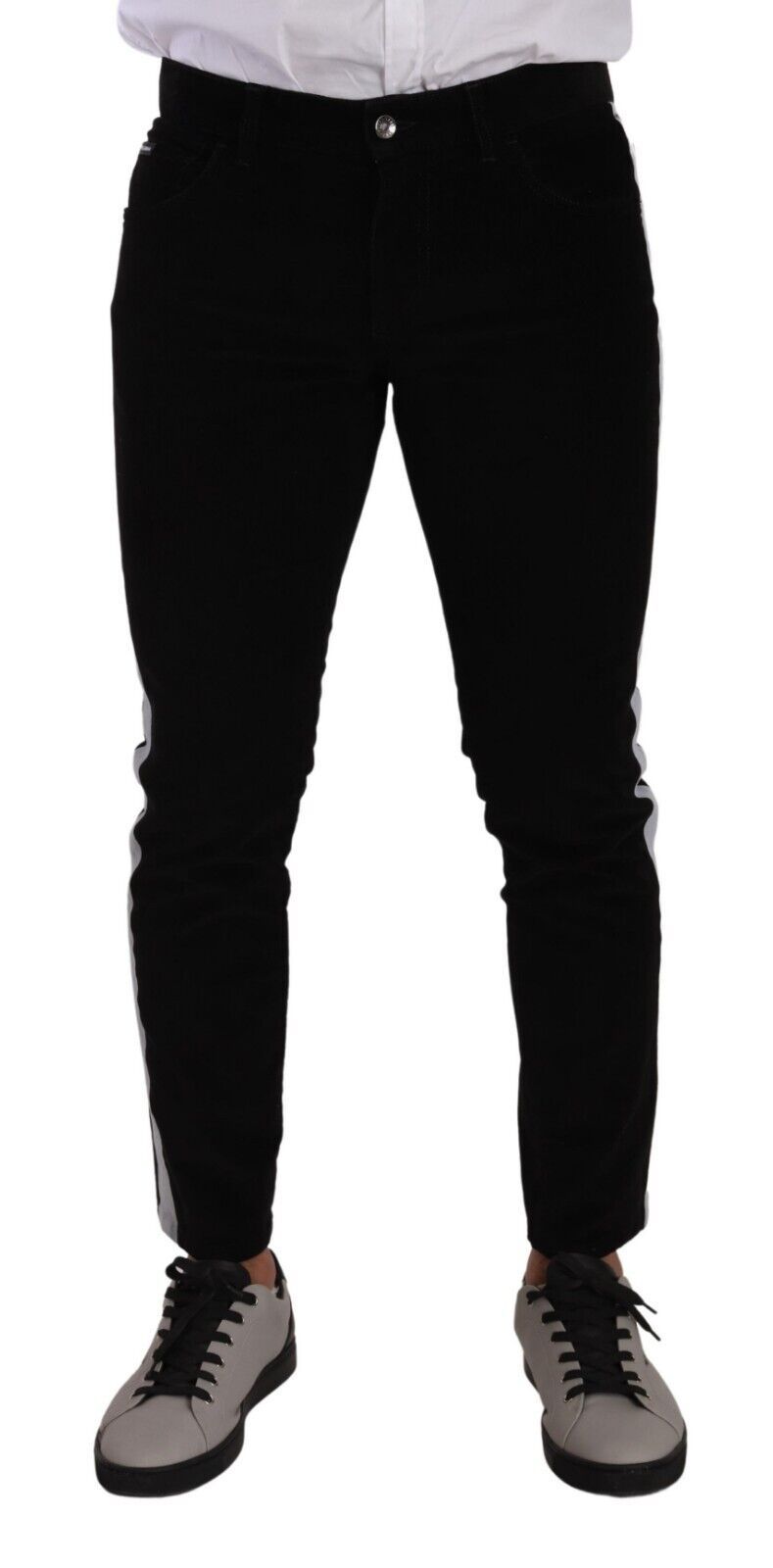 Elegant Slim-Fit Cotton Black Jeans