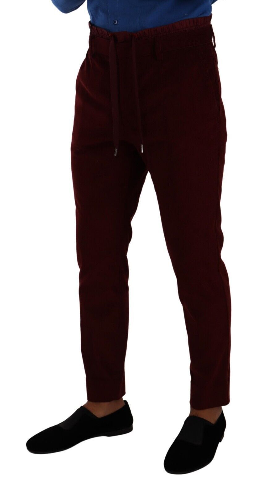 Elegante bordeaux fluwelen pantalon