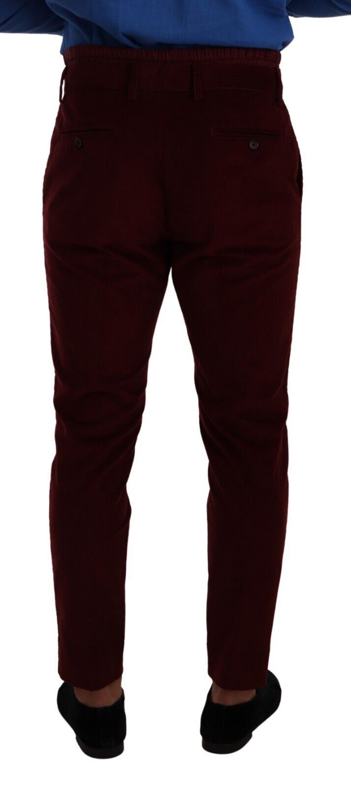 Elegante bordeaux fluwelen pantalon