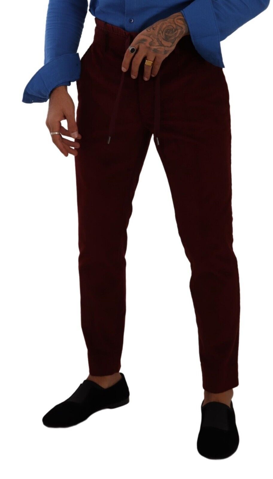 Elegante bordeaux fluwelen pantalon