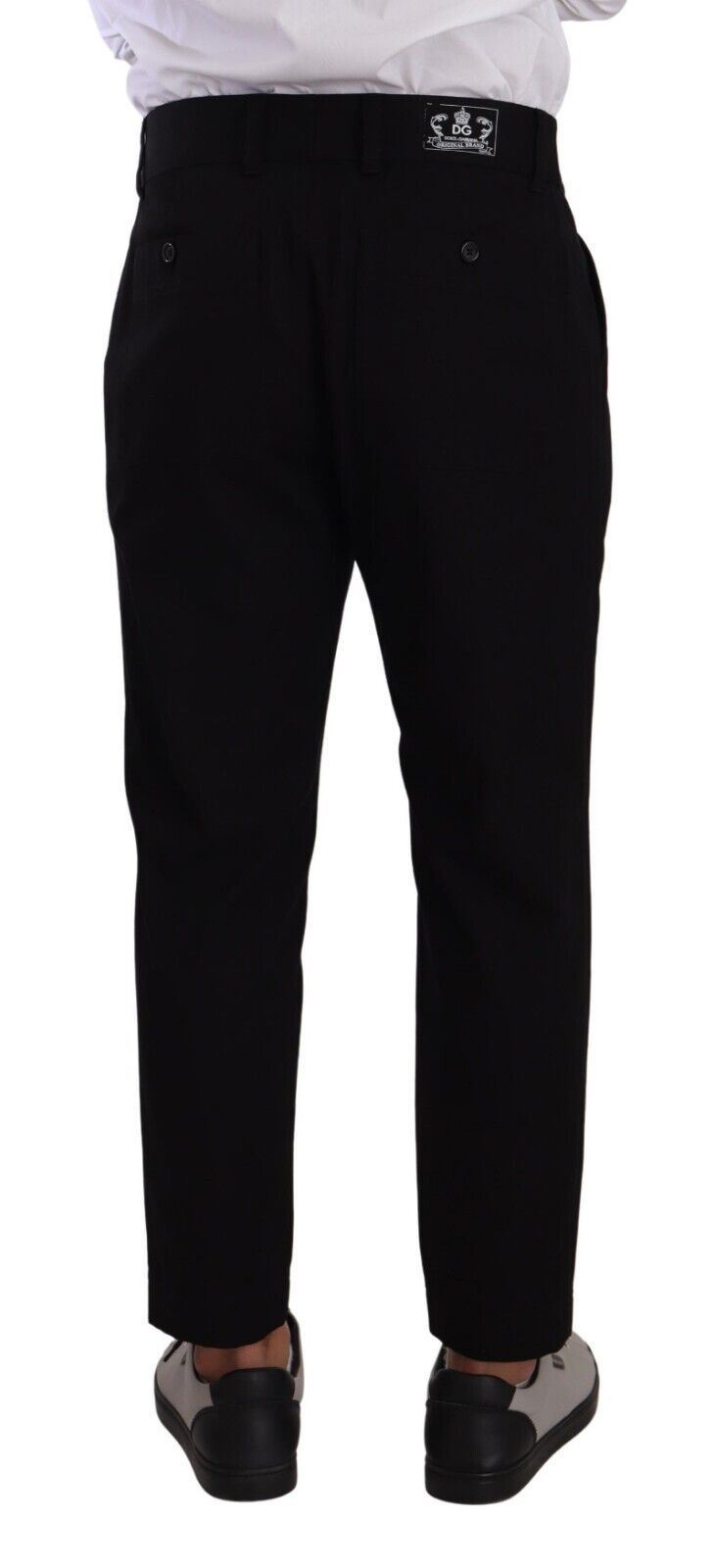 Pantalón chino elegante de algodón negro cónico