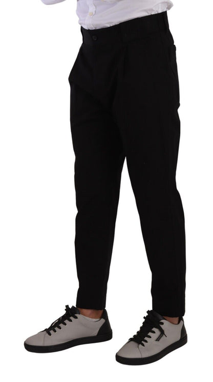 Pantalón chino elegante de algodón negro cónico