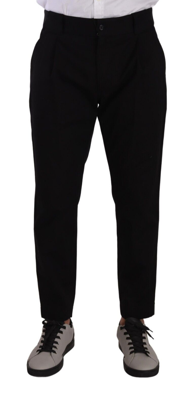 Pantalón chino elegante de algodón negro cónico