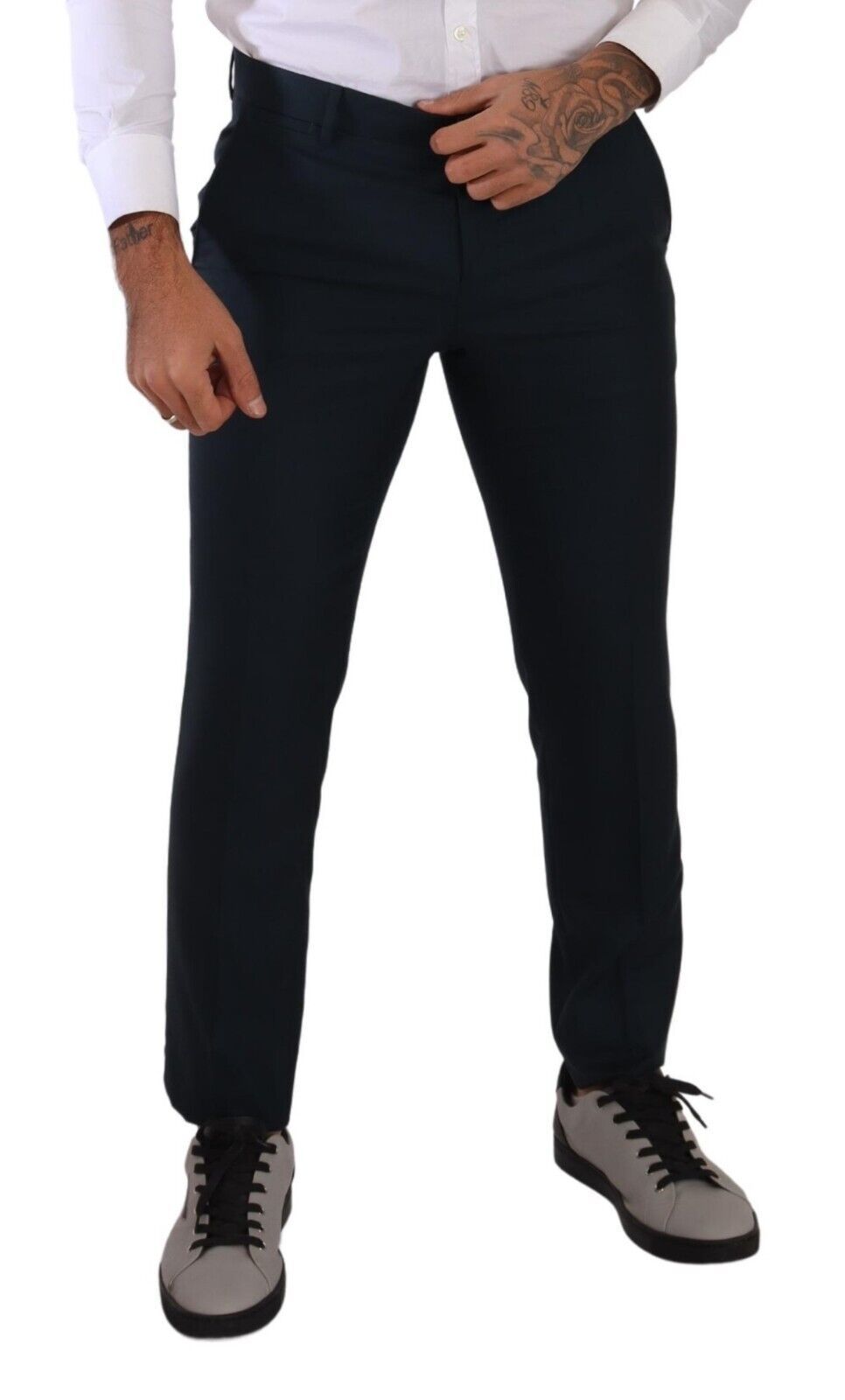 Elegante slim-fit kasjmier-zijden pantalon