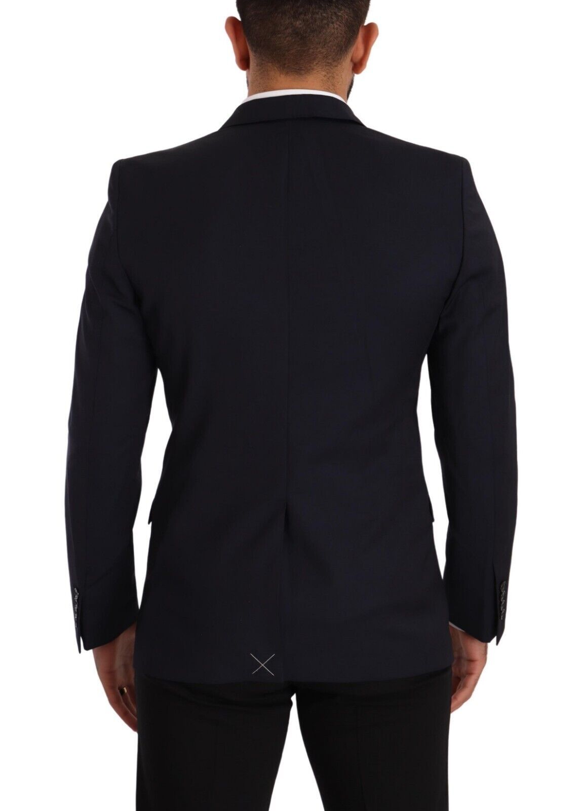 Strakke marineblauwe Martini slim-fit wollen blazer