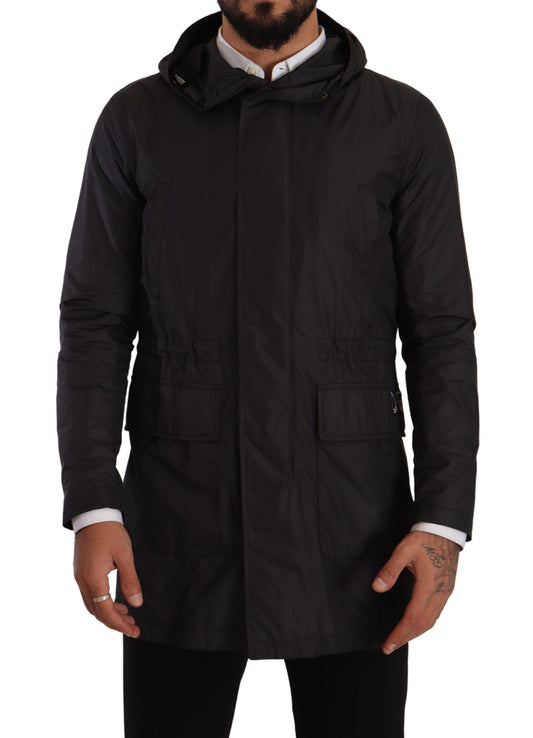 Elegante zwarte parka met capuchon