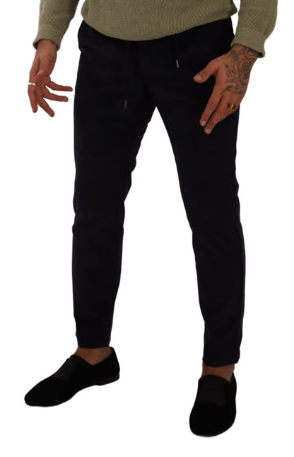 Pantalones de pana Luxe de corte slim en azul oscuro