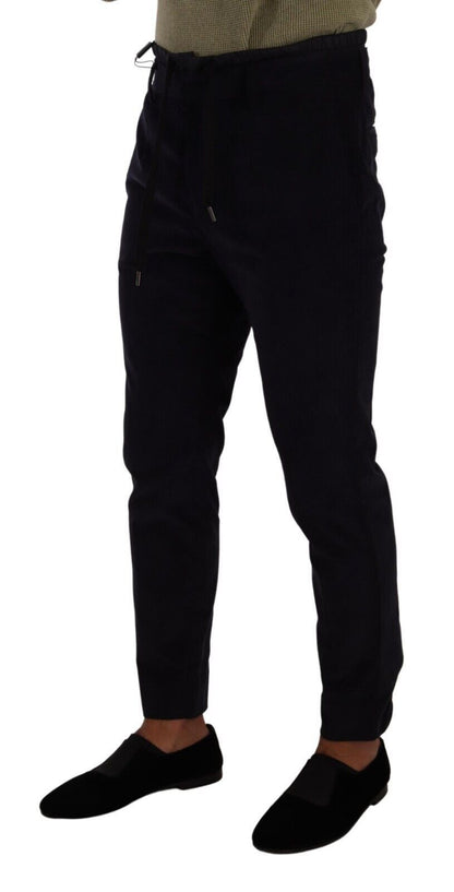 Pantalones de pana Luxe de corte slim en azul oscuro