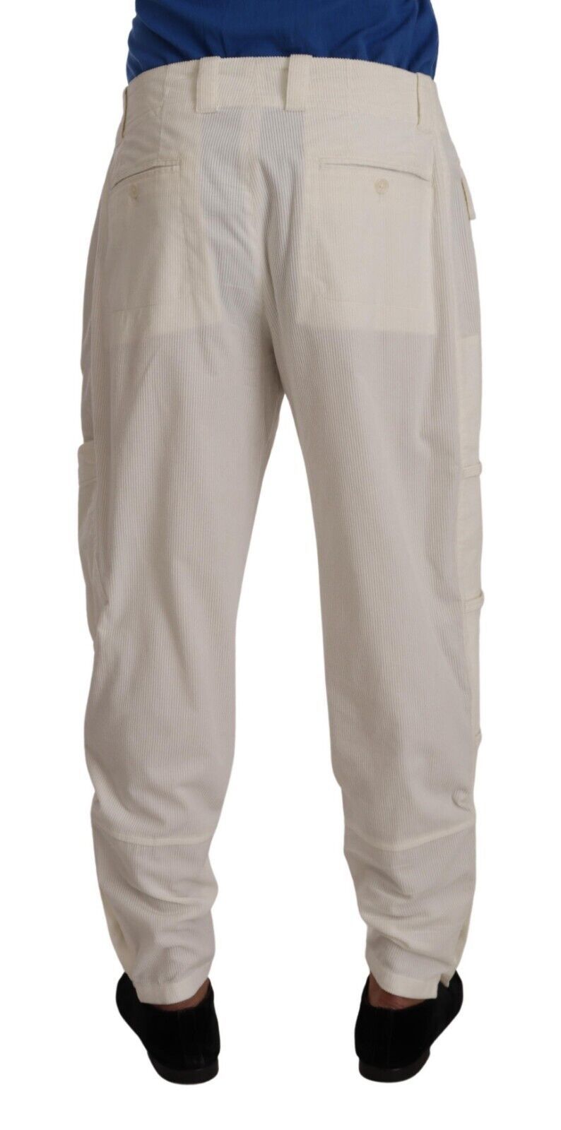 Elegantes pantalones cargo color blanco roto - Corte regular