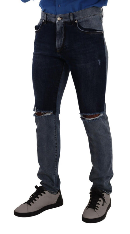 Chique slim-fit gescheurd denim