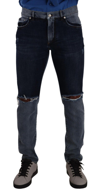 Chique slim-fit gescheurd denim