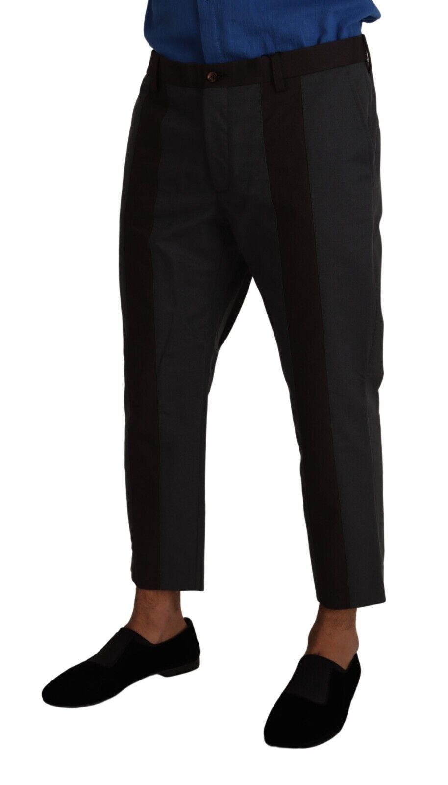 Elegante cropped broek in grijze en bordeaux tinten