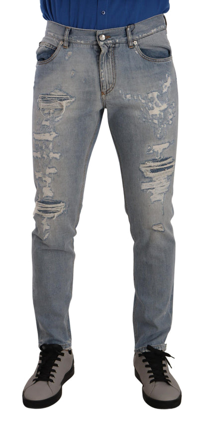 Elegante lichtblauwe rechte denimjeans