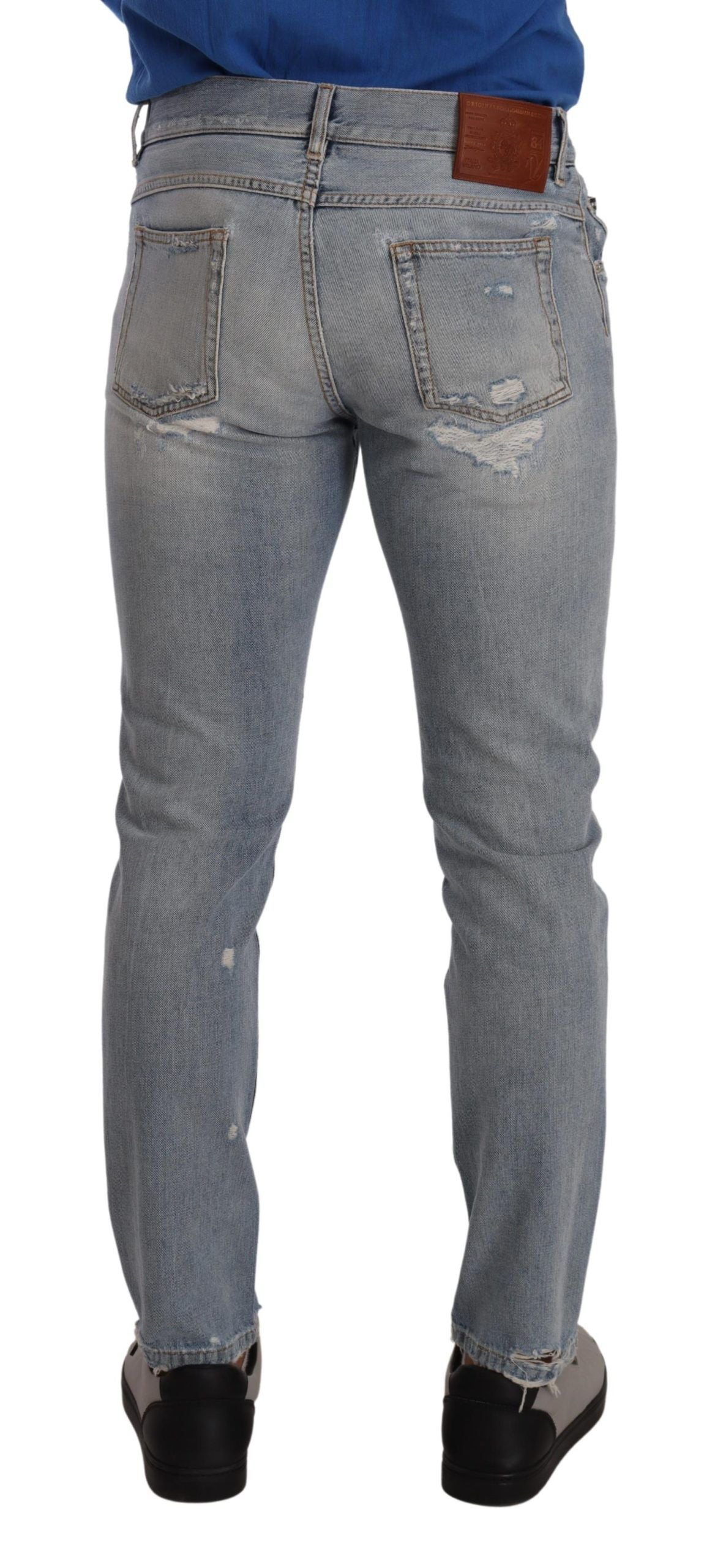 Elegante lichtblauwe rechte denimjeans