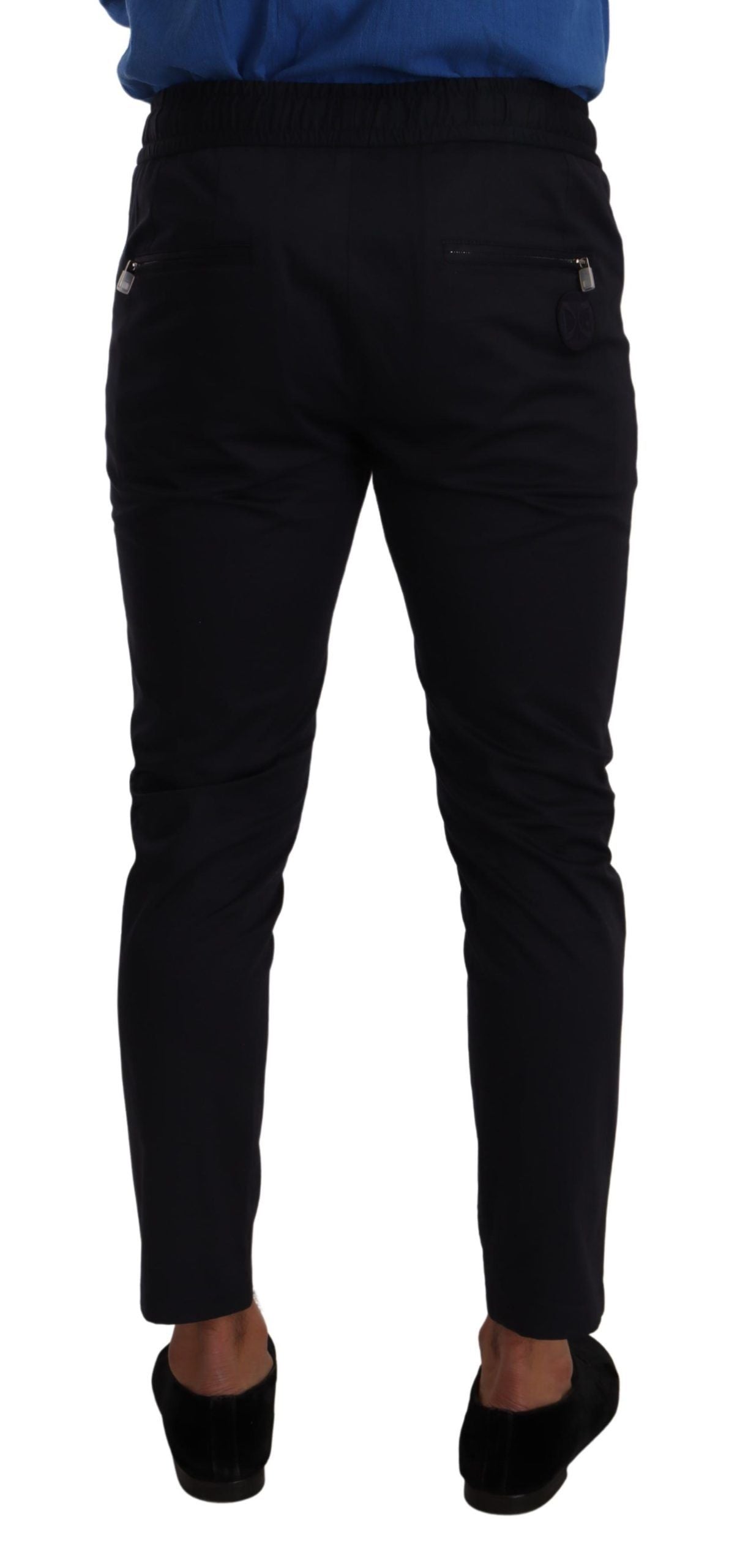 Elegante donkerblauwe skinny joggingbroek