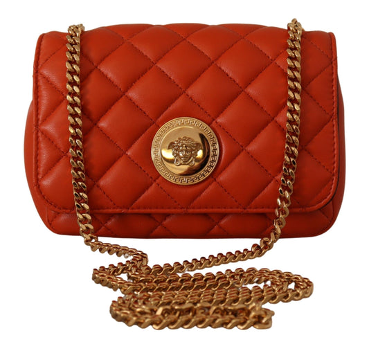 Elegante bolso bandolera de piel de napa roja