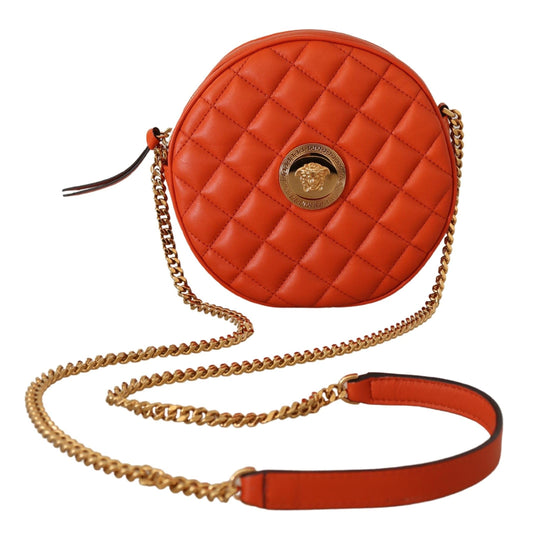 Elegante ronde nappaleren crossbodytas