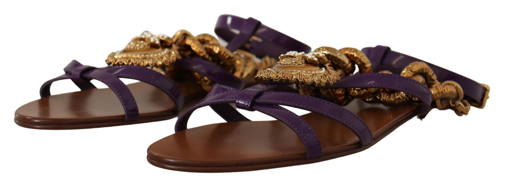 Purple Heart Chain Gladiator Flats