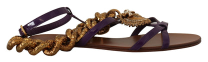 Purple Heart Chain Gladiator Flats