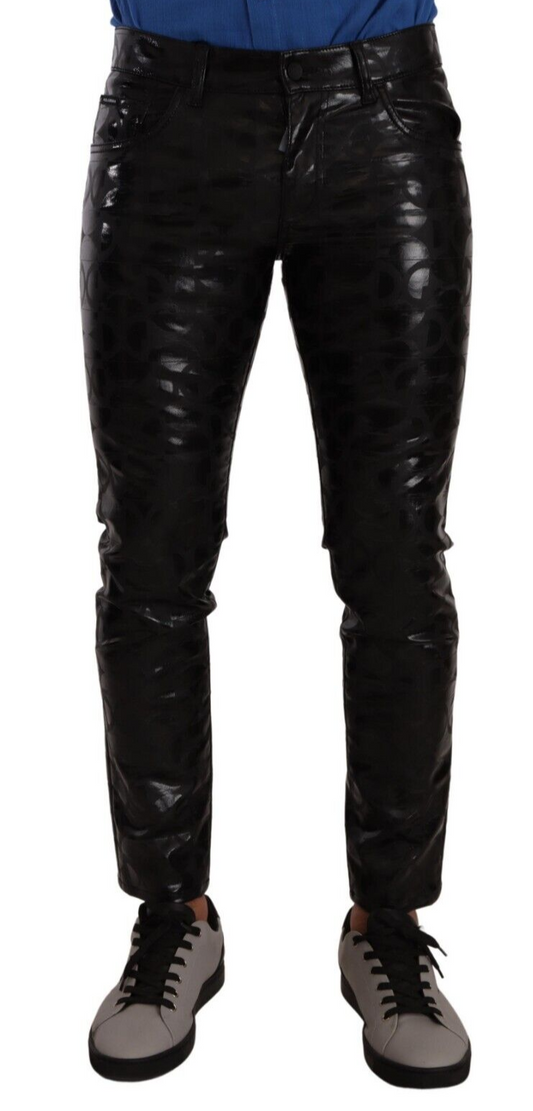 Elegante zwarte skinny broek met logo