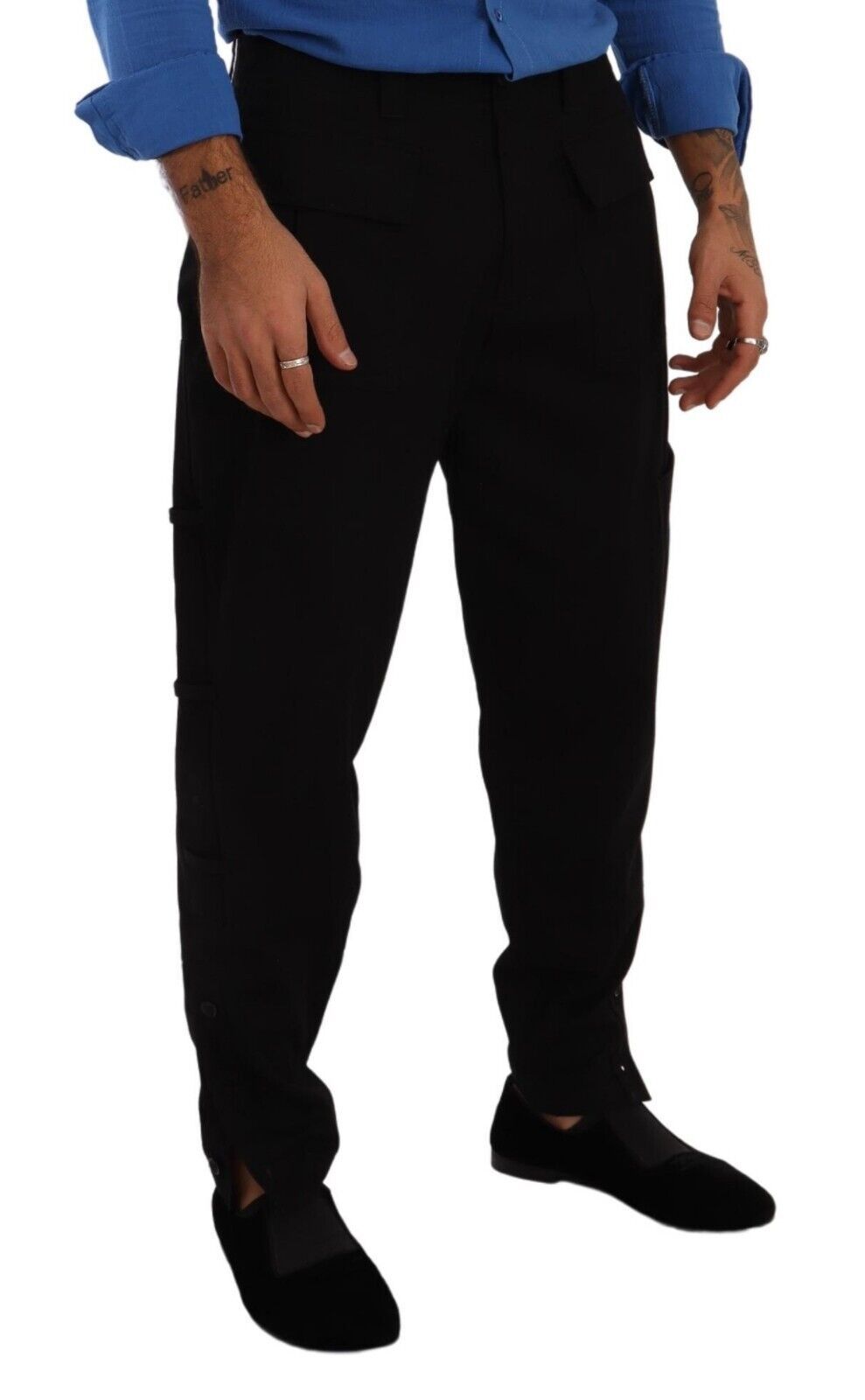 Pantalones cargo negros elegantes con comodidad elástica